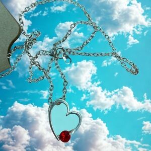 Sterling Silver Heart Pendant 18’ Necklace